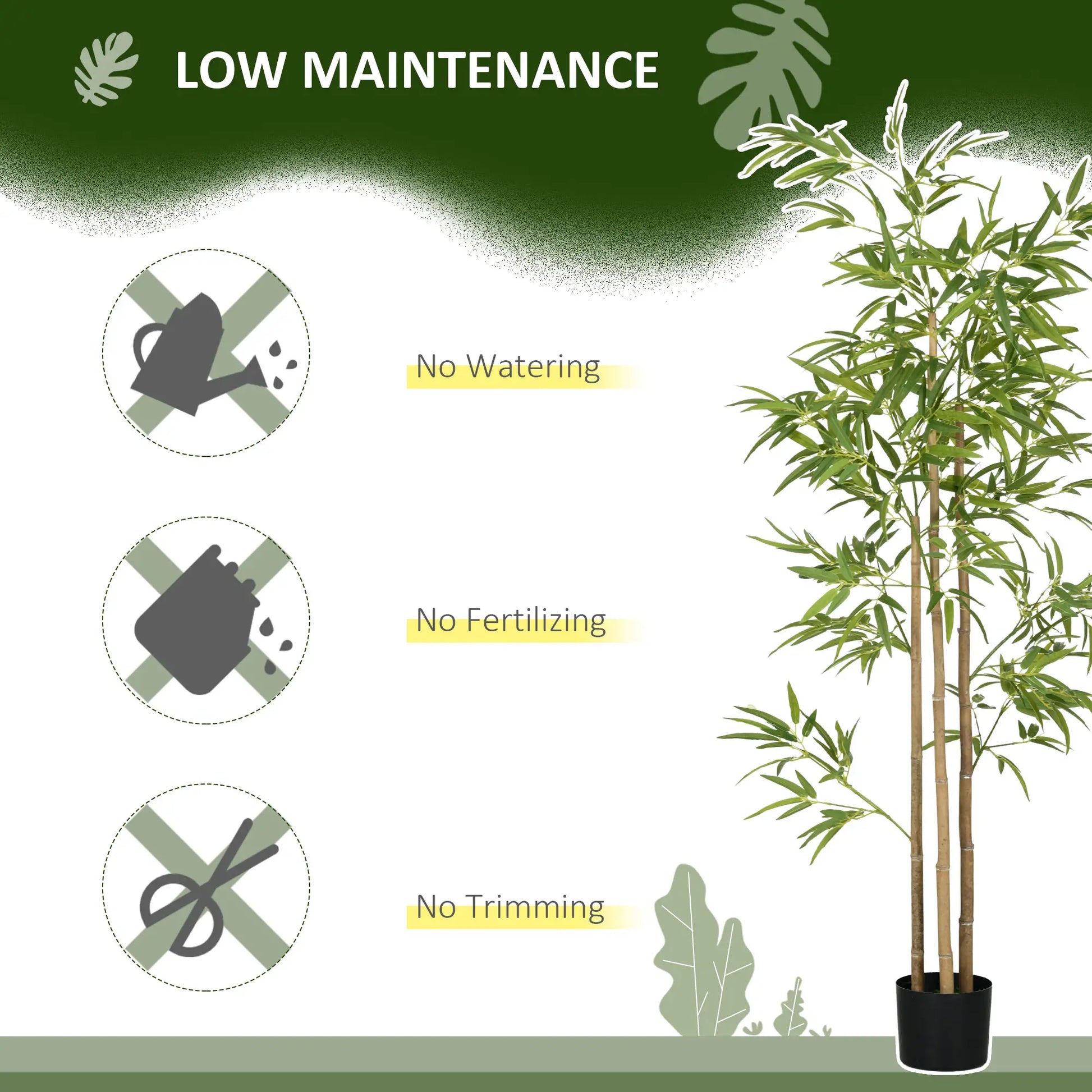 Set of 2 6ft Artificial Bamboo Tree, Indoor with Pot, Home Office Decor Artificial Trees at Gallery Canada