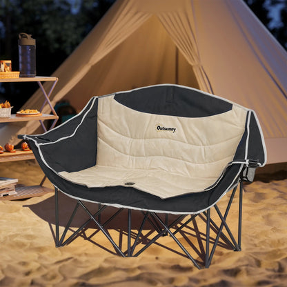 Portable Camp Chair, Double with Cup Holders, Carry Bag, 551 lbs, Khaki Picnic Tables & Camping Chairs at Gallery Canada