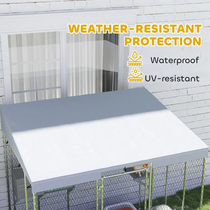 79" L Galvanized Steel Catio, Outdoor Cat Enclosure, 420D Waterproof Canopy, Multiple Platforms, Resting Condo, Silver Outdoor Cat Enclosures at Gallery Canada