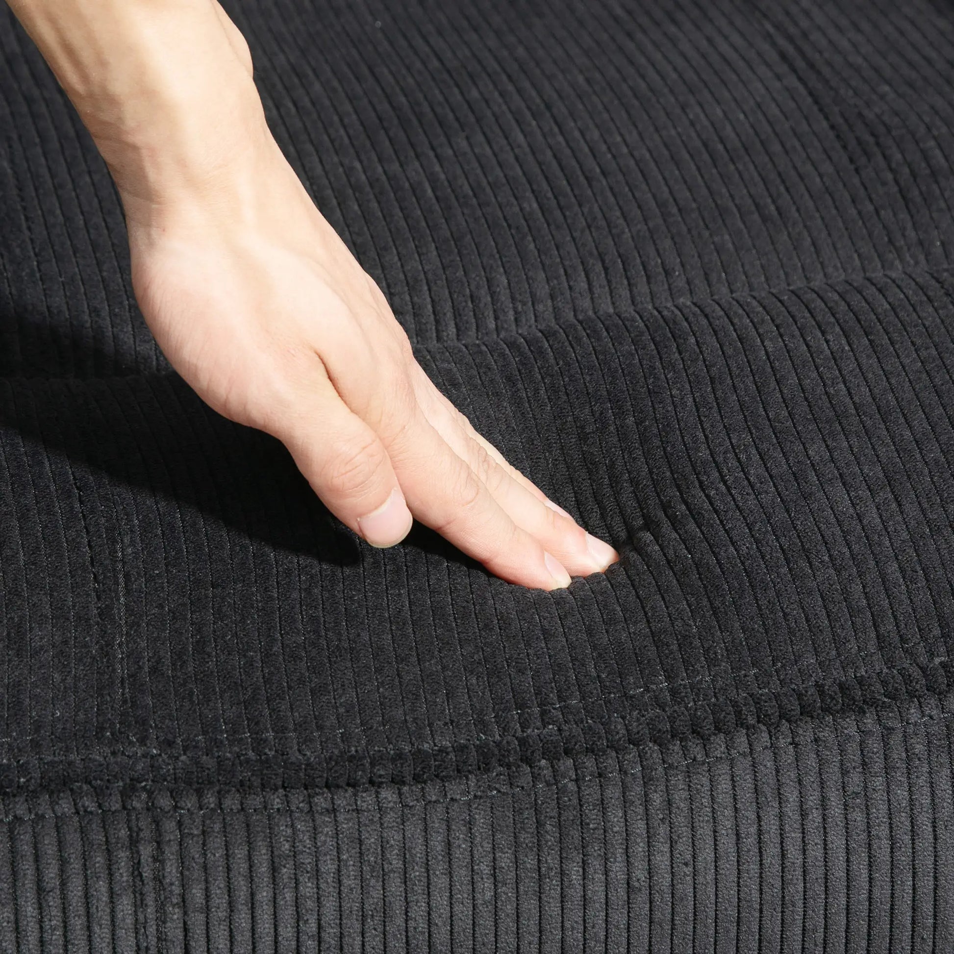 Manual Recliner Chair, Vibration Massage, Side Pockets, Corduroy, Black Sofas & Reclining Chairs at Gallery Canada