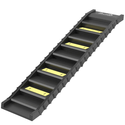 Foldable Dog Ramp With Anti-Slip Steps, Pet Stairs For Senior Pets, Black
