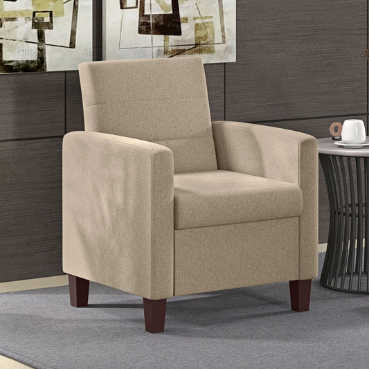 Modern Fabric Accent Chair, with Seat Cushion, Light Brown Accent Chairs Light Brown at Gallery Canada