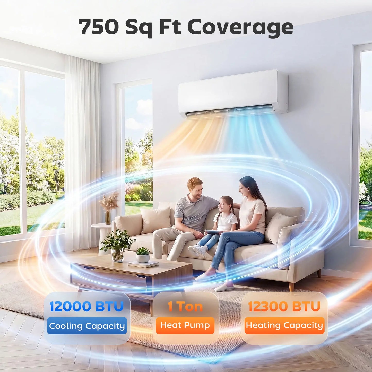 12000 BTU Mini Split AC, 22 SEER2 115V Wifi Inverter Heat Pump, 750 Sq. Ft Air Conditioner at Gallery Canada