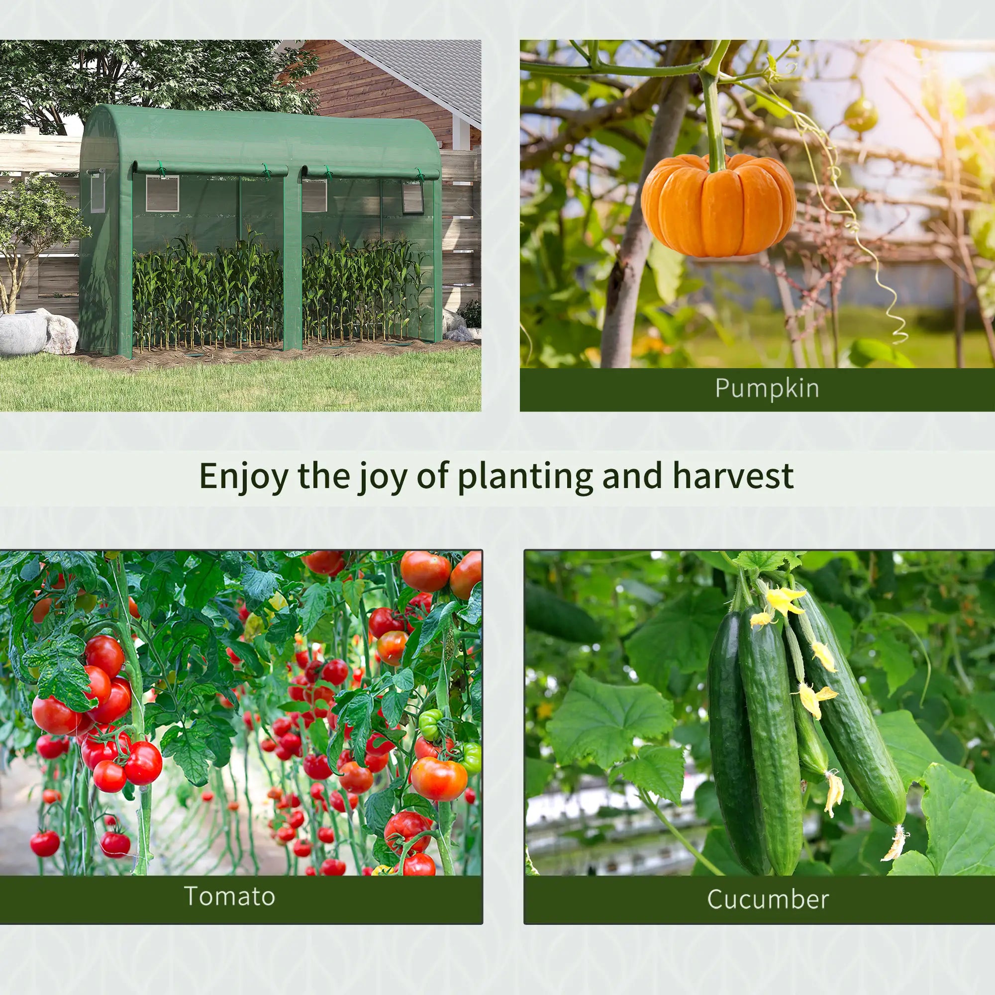 Outdoor Garden Greenhouse, Steel Tent, 2 Doors, 4 Windows, 9.8'x3.3'x6.6', Green Portable Greenhouses at Gallery Canada