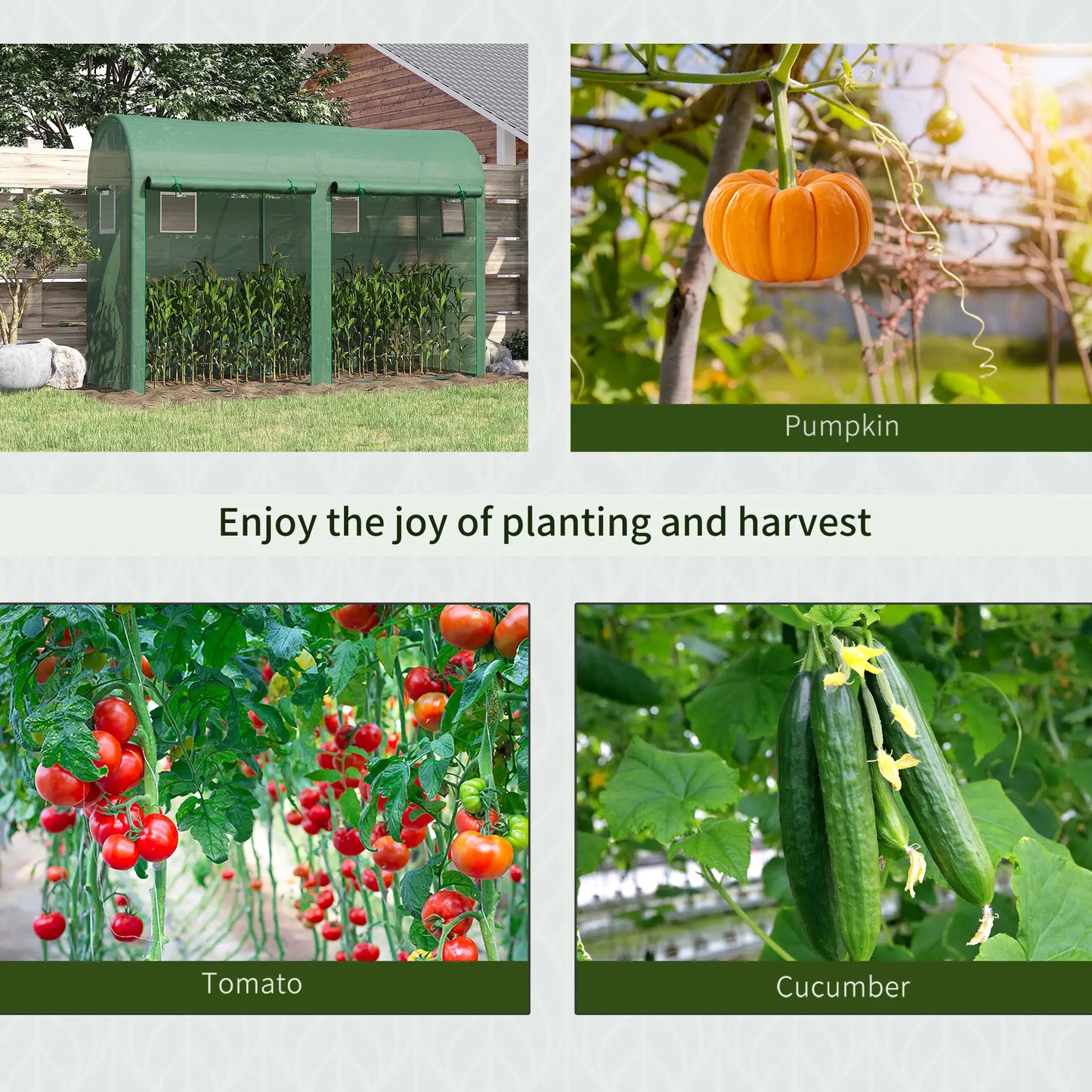 Outdoor Garden Greenhouse, Steel Tent, 2 Doors, 4 Windows, 9.8'x3.3'x6.6', Green Portable Greenhouses at Gallery Canada