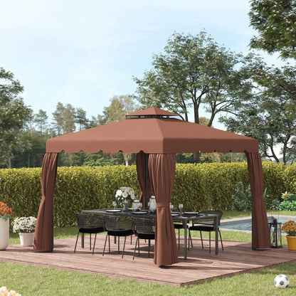 10' x 10' Gazebo Replacement Canopy, Double Vented Roof, Coffee Gazebo Canopy Replacement at Gallery Canada