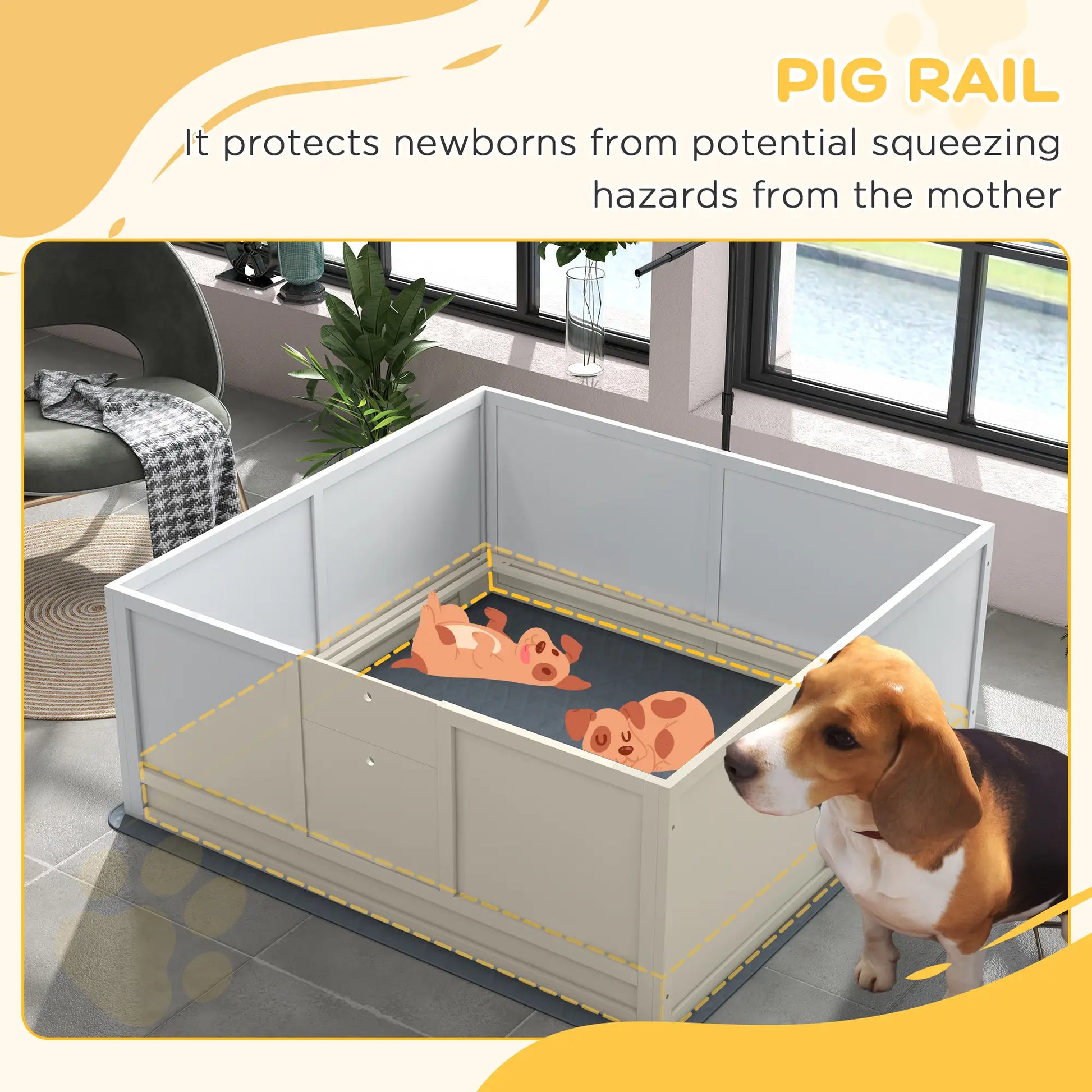 Dog Whelping Box, Waterproof Pad, Adjustable Door, 49" x 47" Houses, Kennels & Pens at Gallery Canada