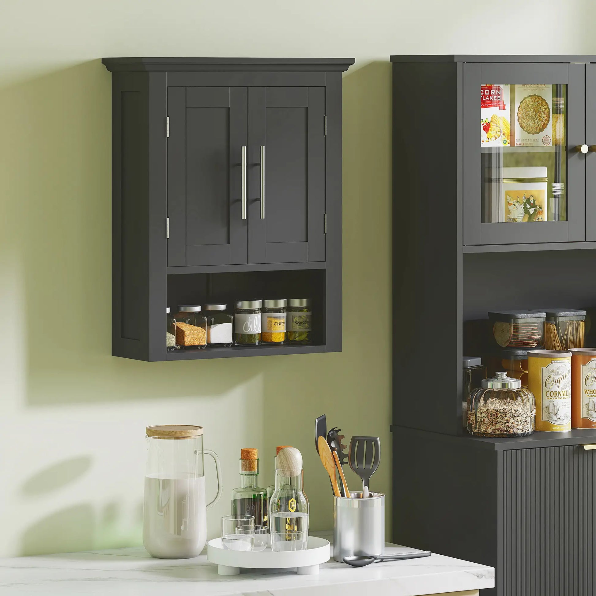 Bathroom Wall Cabinet, Medicine Storage with Shelf, Black Bathroom Cabinets at Gallery Canada