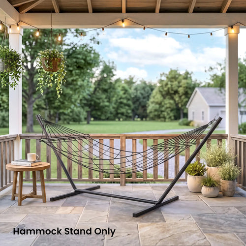 11.8'L Heavy Duty Hammock Stand, Fits 10.8'-11.8' Hammocks, Black
