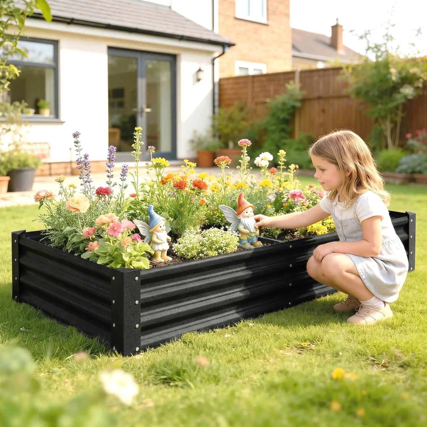 6 x 3 x 1ft Galvanized Raised Garden Bed, Black Outdoor Planter Box, Black Galvanized Planter Boxes at Gallery Canada