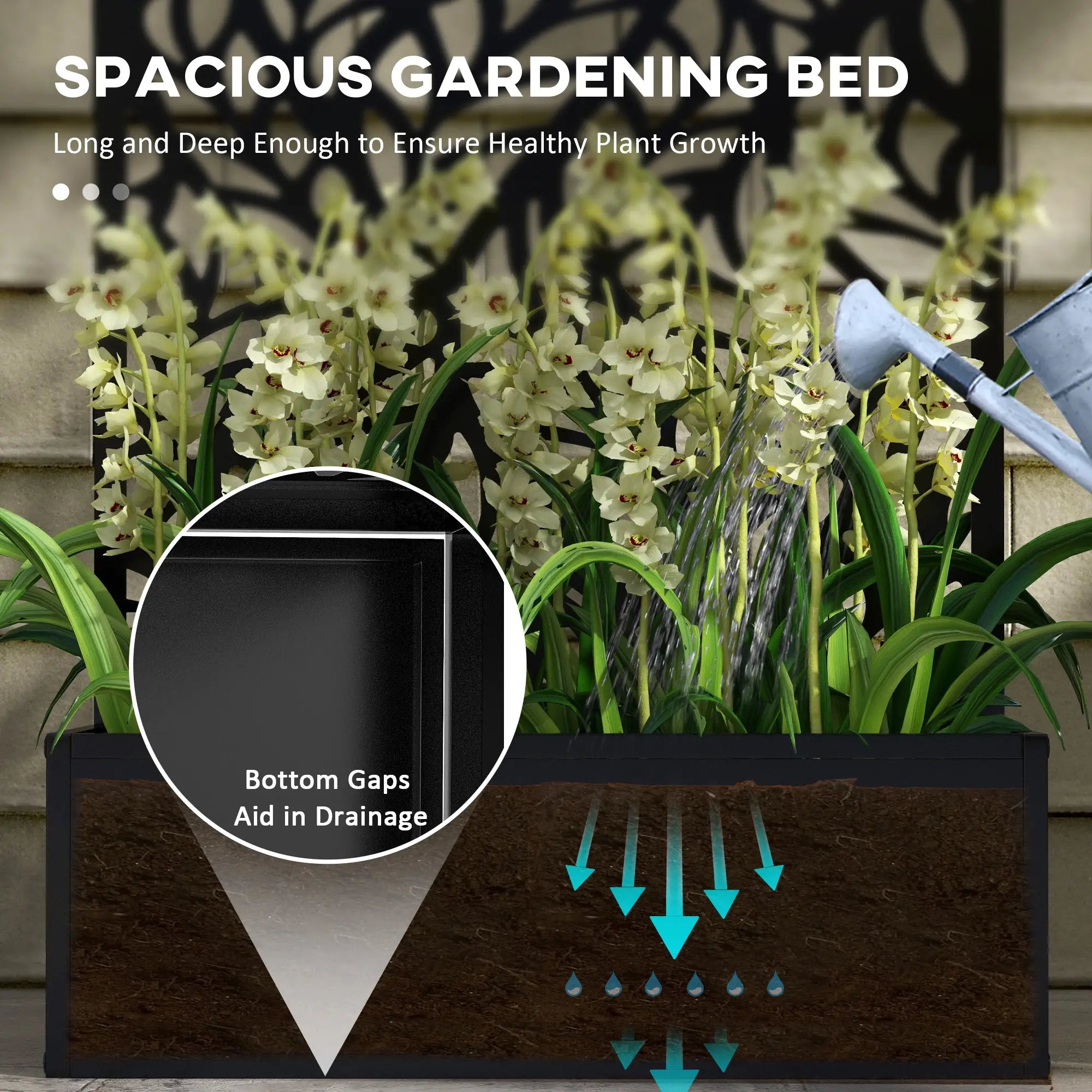 Metal Outdoor Privacy Screen, Raised Garden Bed, Wall Mount or Freestanding Galvanized Planter Boxes at Gallery Canada