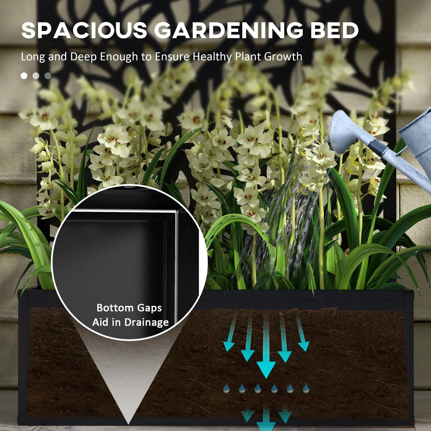 Metal Outdoor Privacy Screen, Raised Garden Bed, Wall Mount or Freestanding Galvanized Planter Boxes at Gallery Canada