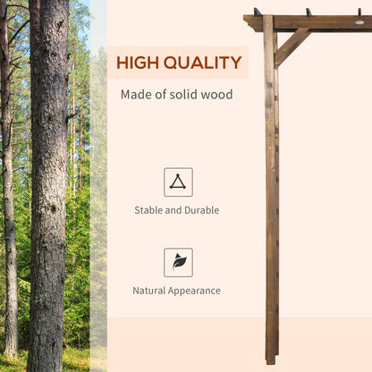85" Wooden Garden Arbour, Arch Trellis for Climbing Vines, Carbonized Garden Arches at Gallery Canada