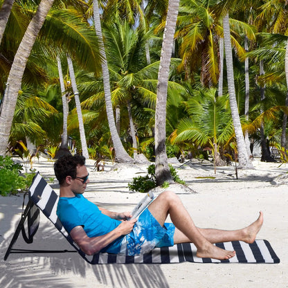 Foldable Lounge Chairs Set, Adjustable Backrest, Blue White Beach Accessories at Gallery Canada