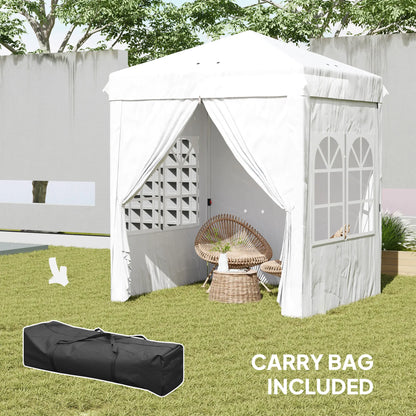 6.7' x 6.7' Pop-Up Canopy Tent, Adjustable Height, White Pop Up Canopies at Gallery Canada