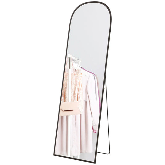 Arched Standing Mirror, 64" x 20", Full Length, Wall Mount, Black Full Length Mirrors Black at Gallery Canada