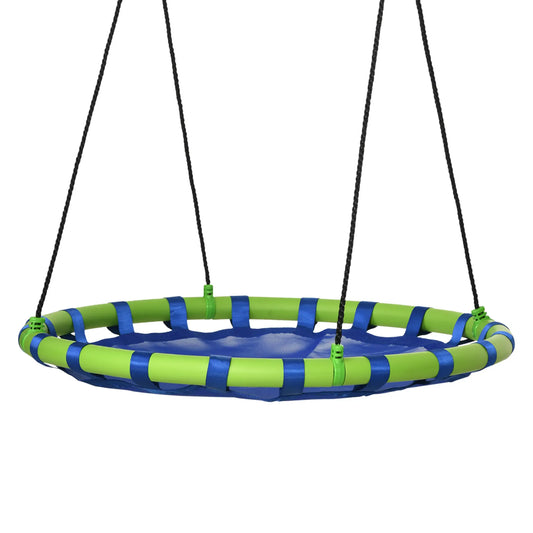 40 Inch Saucer Tree Swing, Adjustable Ropes, Steel Frame, 330lbs Capacity, Blue Gym Sets & Swings Blue, Green, Black at Gallery Canada