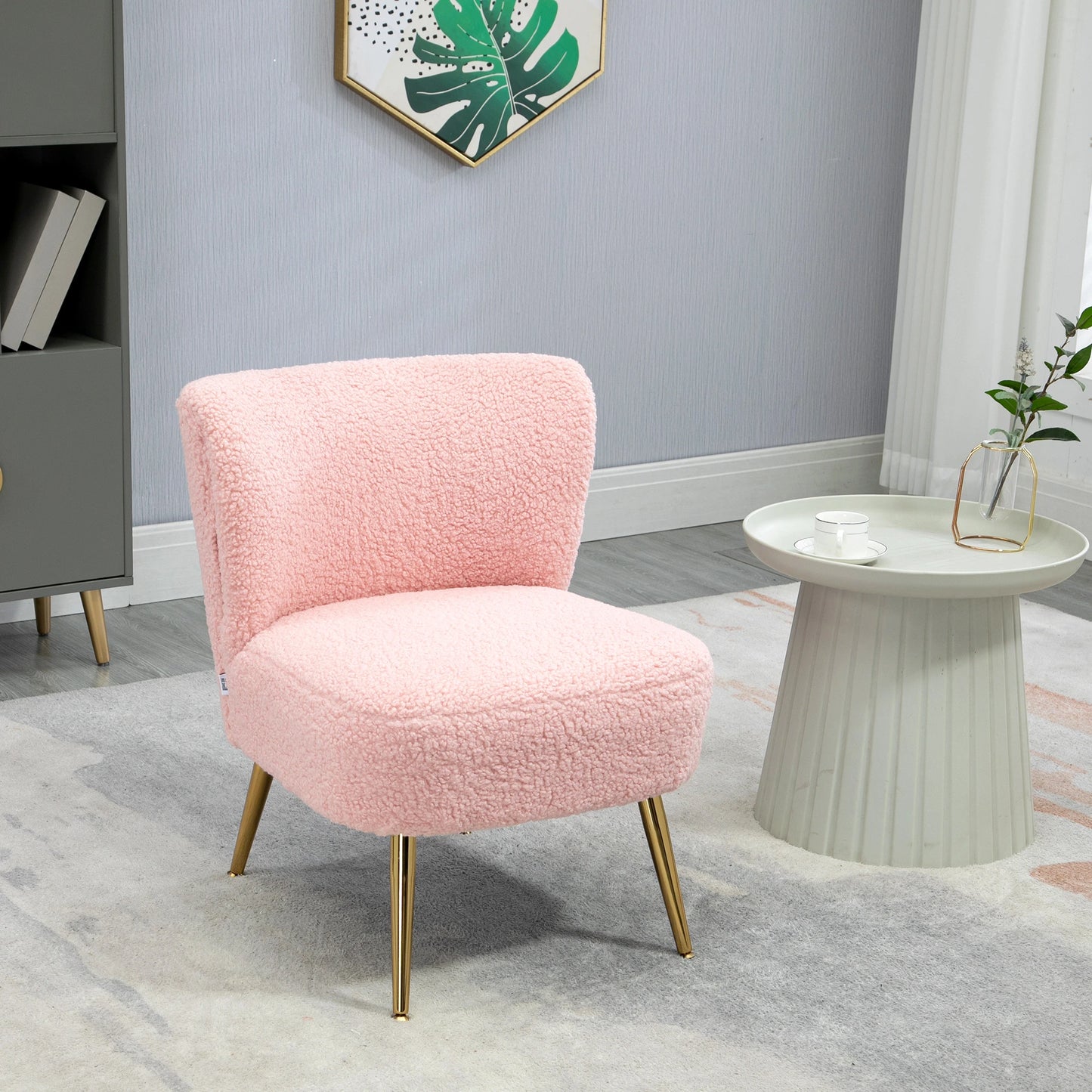 Lounge Chair for Bedroom Living Room Chair with Soft Upholstery and Gold Legs Pink Accent Chairs at Gallery Canada