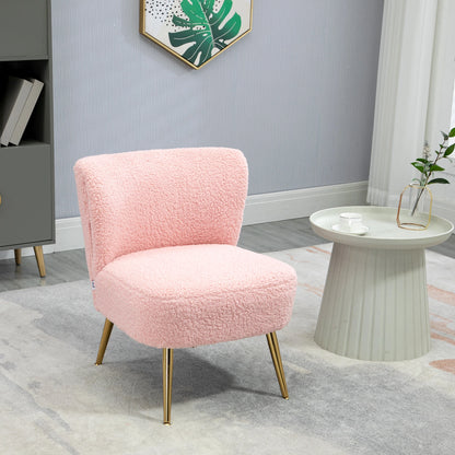 Lounge Chair for Bedroom Living Room Chair with Soft Upholstery and Gold Legs Pink Accent Chairs at Gallery Canada