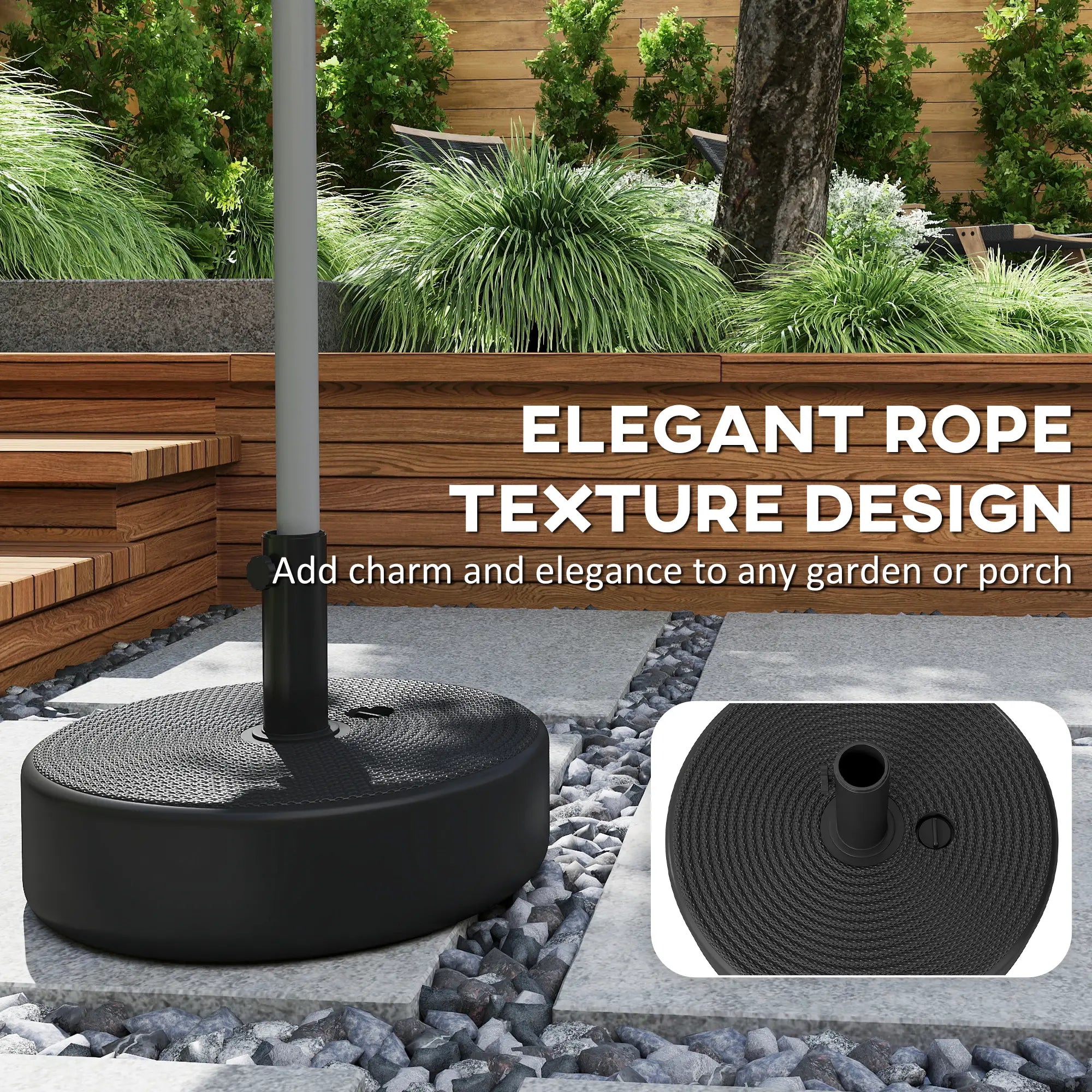 Patio Umbrella Base, 33 Lbs Water Or 42 Lbs Sand Filled, Black Umbrella Bases at Gallery Canada