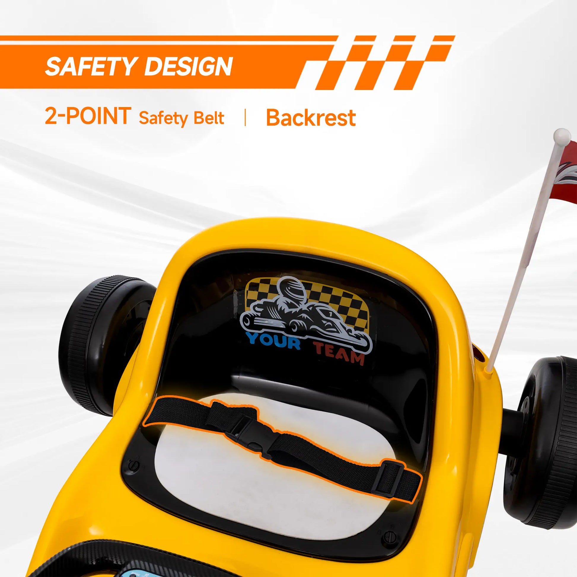 6V Electric Go Kart for Kids, with Music Light Horn, Yellow Electric Ride On Toys at Gallery Canada