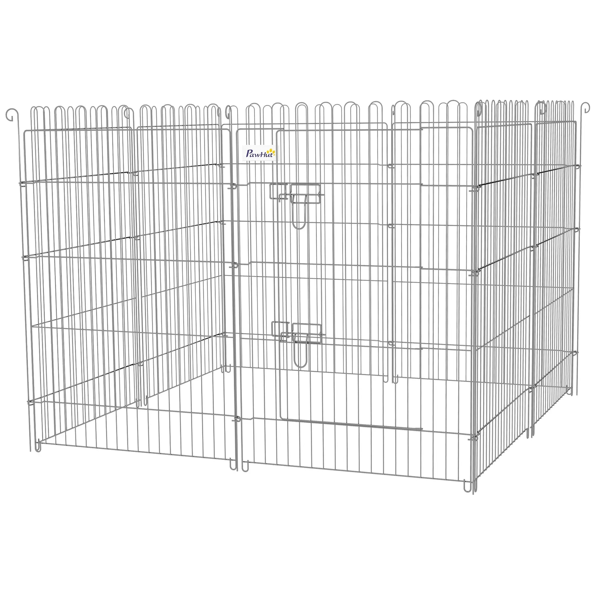 36 Inch 8-Panel Dog Playpen, Foldable Pet Exercise Crate, Black Dog Cages & Crates Black at Gallery Canada