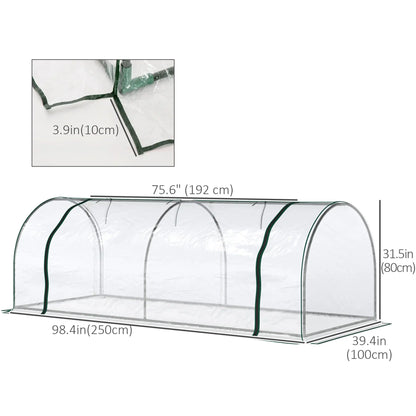 8' x 3' x 2.6' Mini Greenhouse, Portable with Zippered Doors, Clear Mini Greenhouses at Gallery Canada