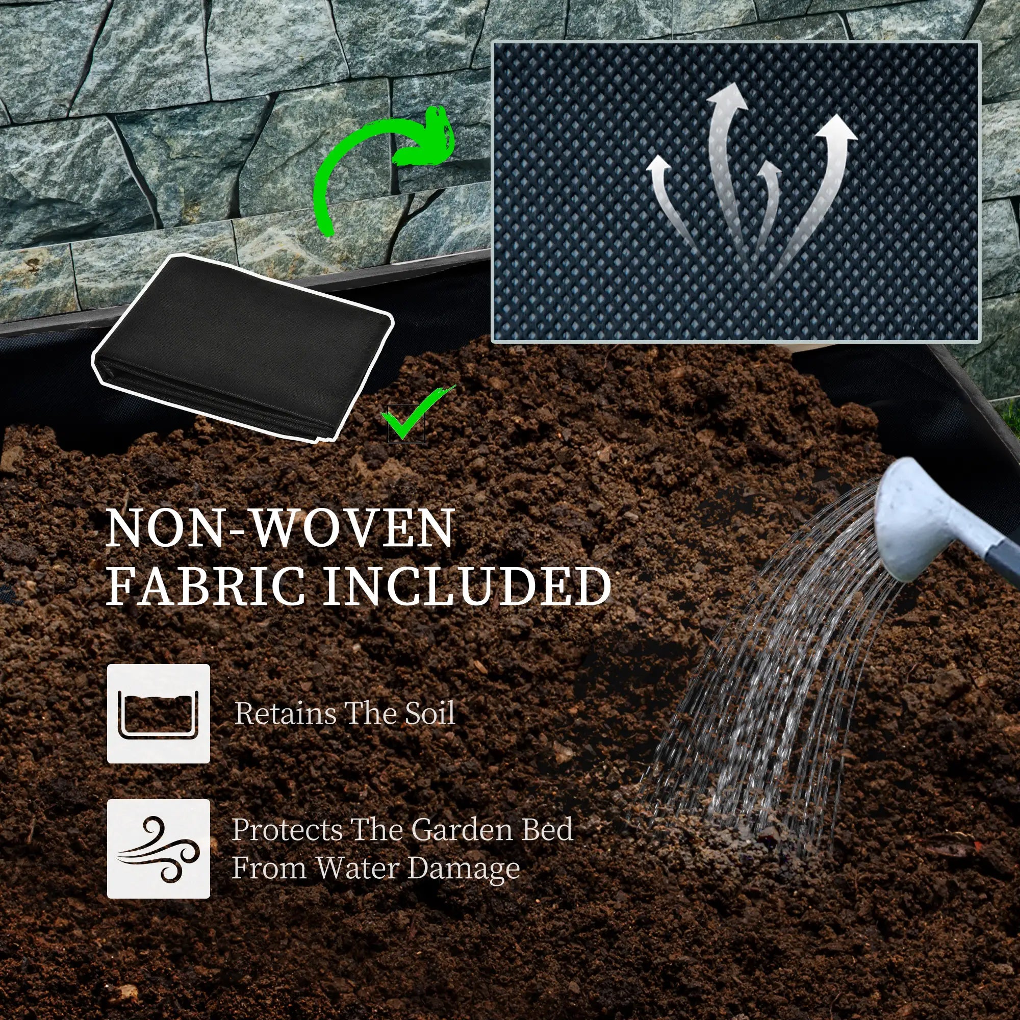 Raised Garden Bed with Trellis, 2 Tier Wooden Planter Box, Grey Elevated Garden Beds at Gallery Canada