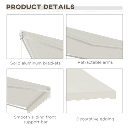 12'x10' Electric Retractable Awning, UV Protection, Cream Deck Awnings at Gallery Canada