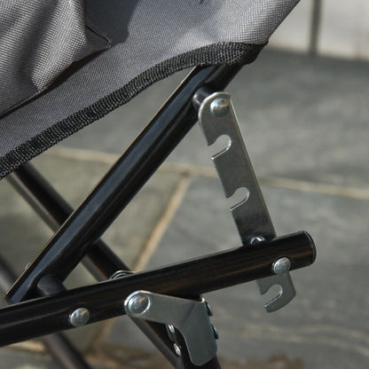 Adjustable Outdoor Lounge Chair, Folding Chaise with Face Hole, Grey Lounger Chairs at Gallery Canada