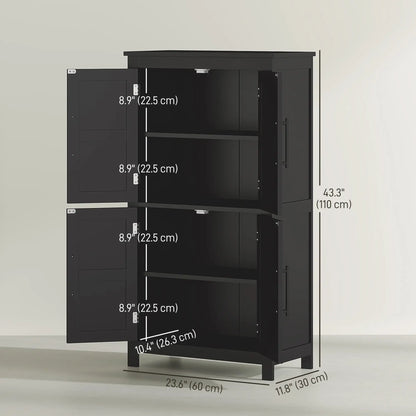 Farmhouse Bathroom Storage Cabinet, Barn Doors, Adjustable Shelf, Black Bathroom Cabinets at Gallery Canada