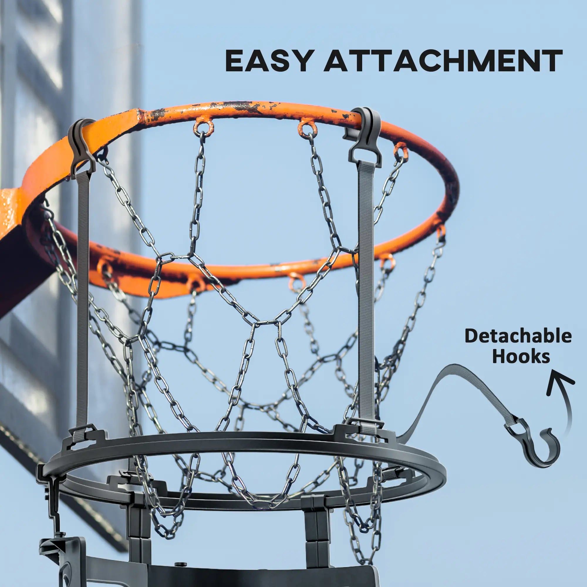 Height Adjustable Basketball Rebounder, 360° Rotatable Return Chute, Black Basketball at Gallery Canada