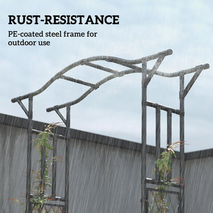 Garden Arch Trellis Arbor With Extended Top, 66.9" x 15.7" x 90.6", Black Garden Arches at Gallery Canada