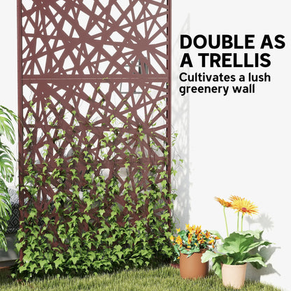 Metal Outdoor Privacy Screen, 78" x 48", Dark Brown Side Awnings at Gallery Canada