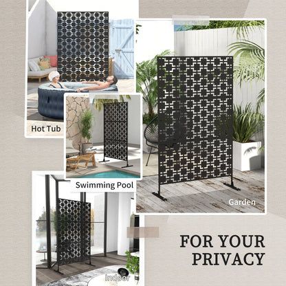 6.5FT Metal Privacy Screen, Grid Style, Outdoor Divider, Black Side Awnings at Gallery Canada