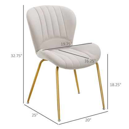 Modern Dining Chairs Set of 2, Cushioned Backrest, Cream White Bar Stools at Gallery Canada