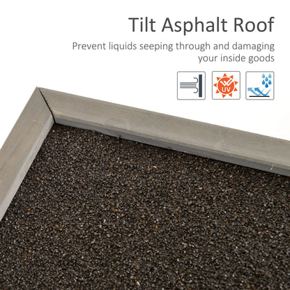 Wooden Garden Storage Shed, 2 Door, 34" x 18" x 38", Grey Sheds at Gallery Canada