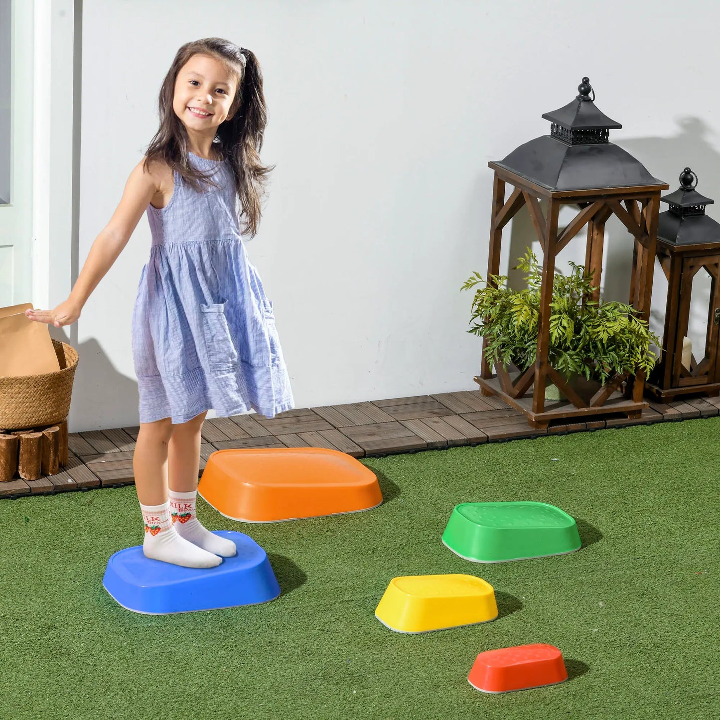 5 PCs Kids Stepping Stones, Obstacle Course Sensory Play, Indoor Outdoor Use Gym Sets & Swings at Gallery Canada