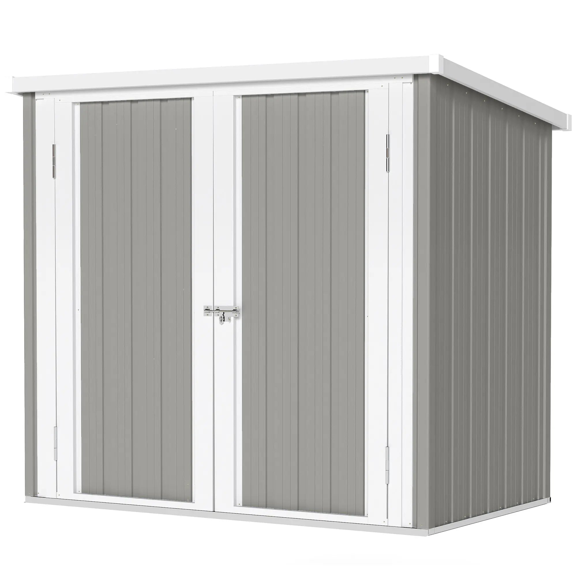 5' x 3' Metal Garden Storage Shed, Tool House With Double Doors Sheds Grey at Gallery Canada