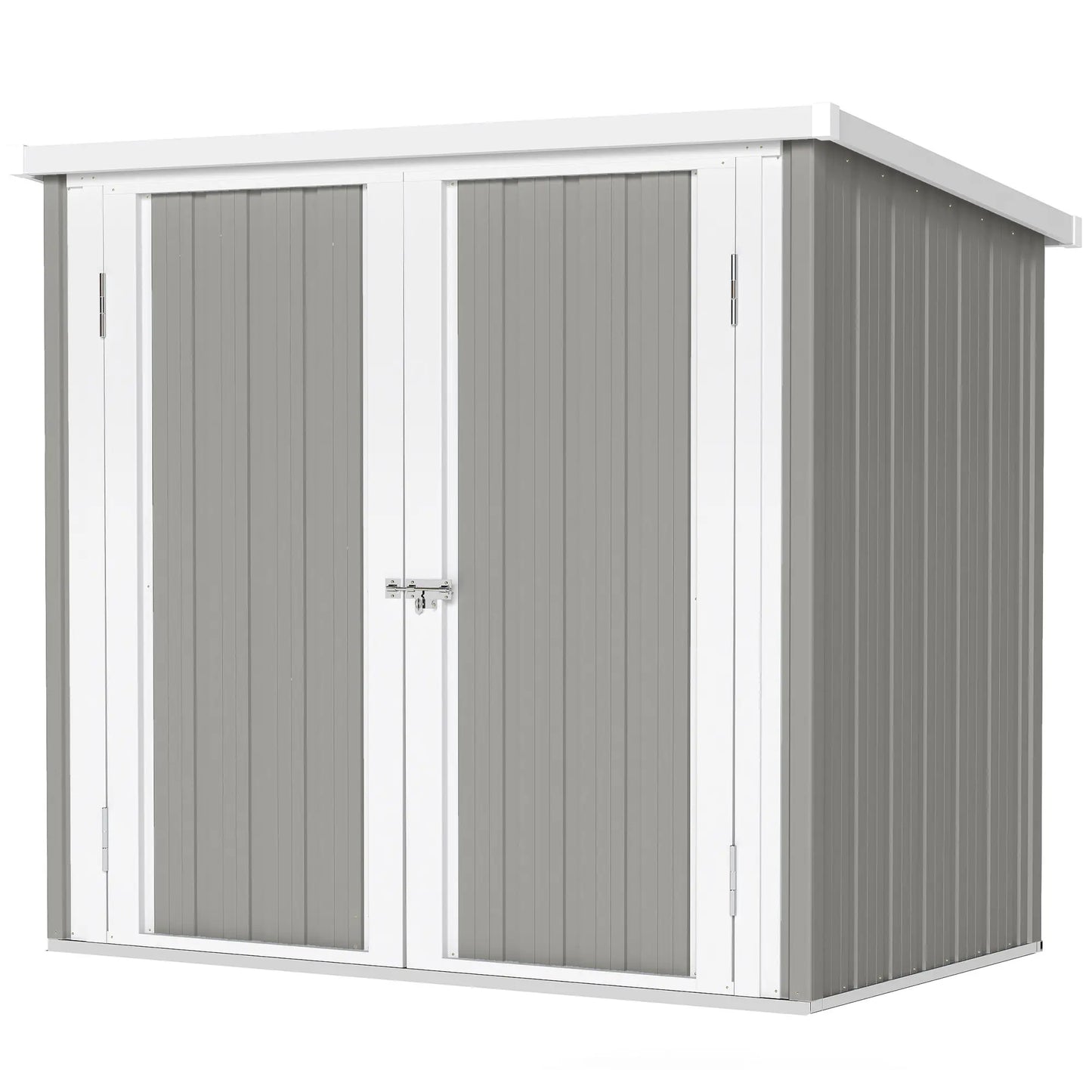 5' x 3' Metal Garden Storage Shed, Tool House With Double Doors Sheds Grey at Gallery Canada