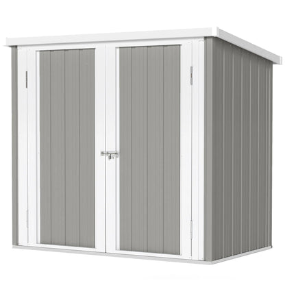 5' x 3' Metal Garden Storage Shed, Tool House With Double Doors Sheds Grey at Gallery Canada