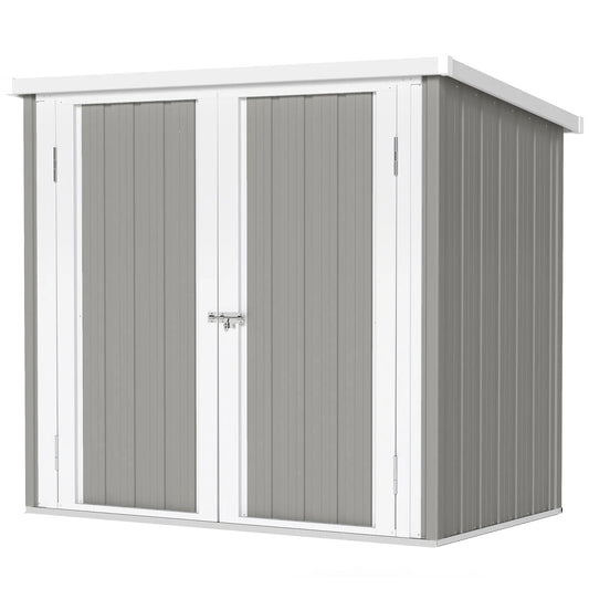 5' x 3' Metal Garden Storage Shed, Tool House With Double Doors Sheds Grey at Gallery Canada