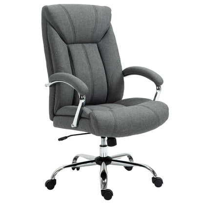 Ergonomic High Back Swivel Office Chair, Adjustable Height, Linen Fabric, Grey Executive & Manager Chairs at Gallery Canada