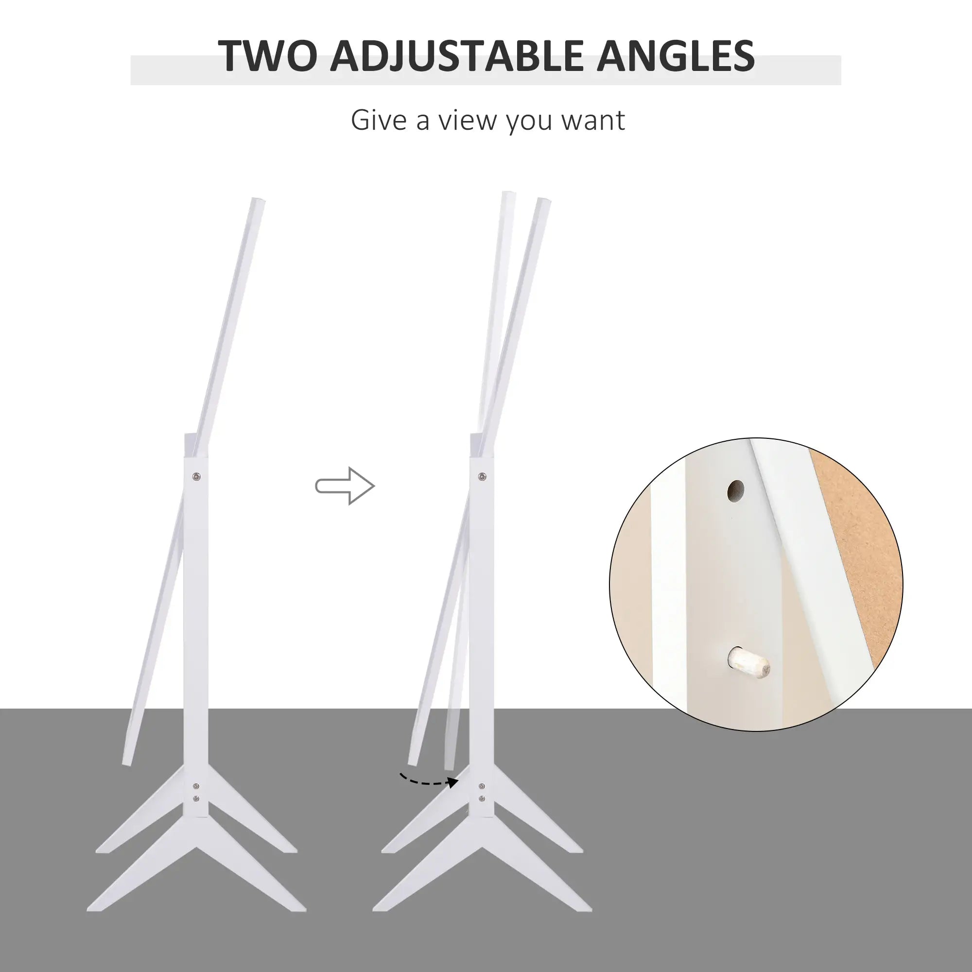 Full Length Mirror, Free Standing, Adjustable Angle, White Full Length Mirrors at Gallery Canada