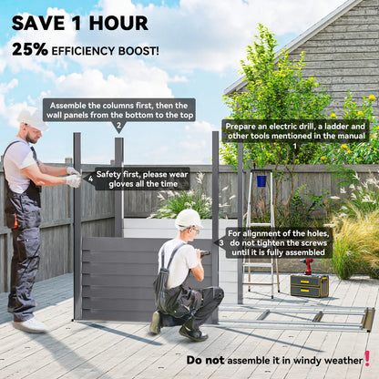 4.6' x 9' Steel Outdoor Storage Shed, Lean to, Lockable Doors, Grey Sheds at Gallery Canada