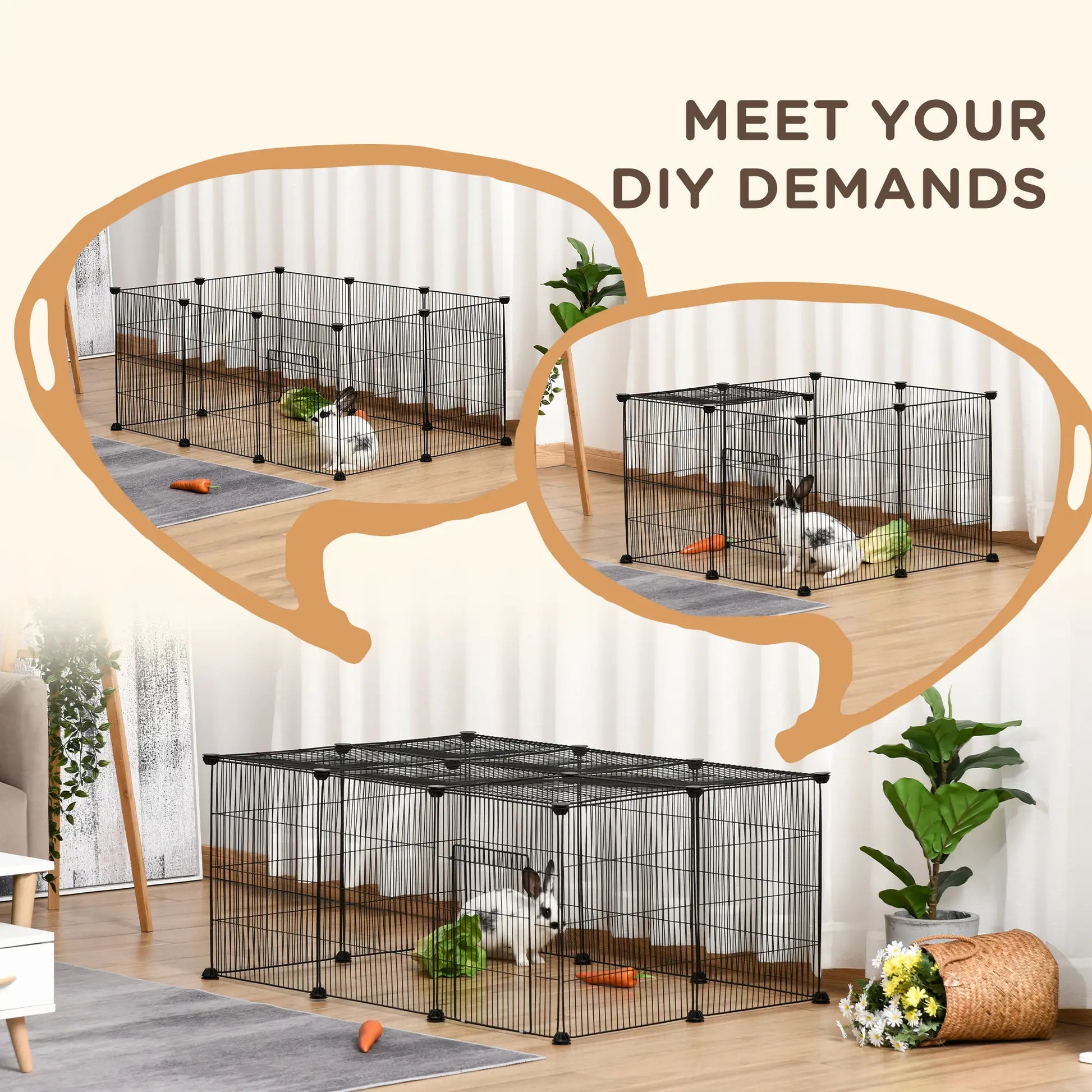 Small Animal Cage for Bunny, Guinea Pig, 16 Panels Houses & Habitats at Gallery Canada