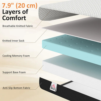 Queen 8 Inch Memory Foam Mattress, Medium Firm, CertiPUR-US