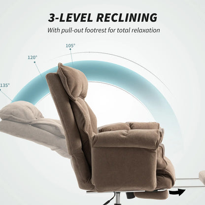 Desk Chair With Footrest, Adjustable Backrest, Light Brown Executive & Manager Chairs at Gallery Canada