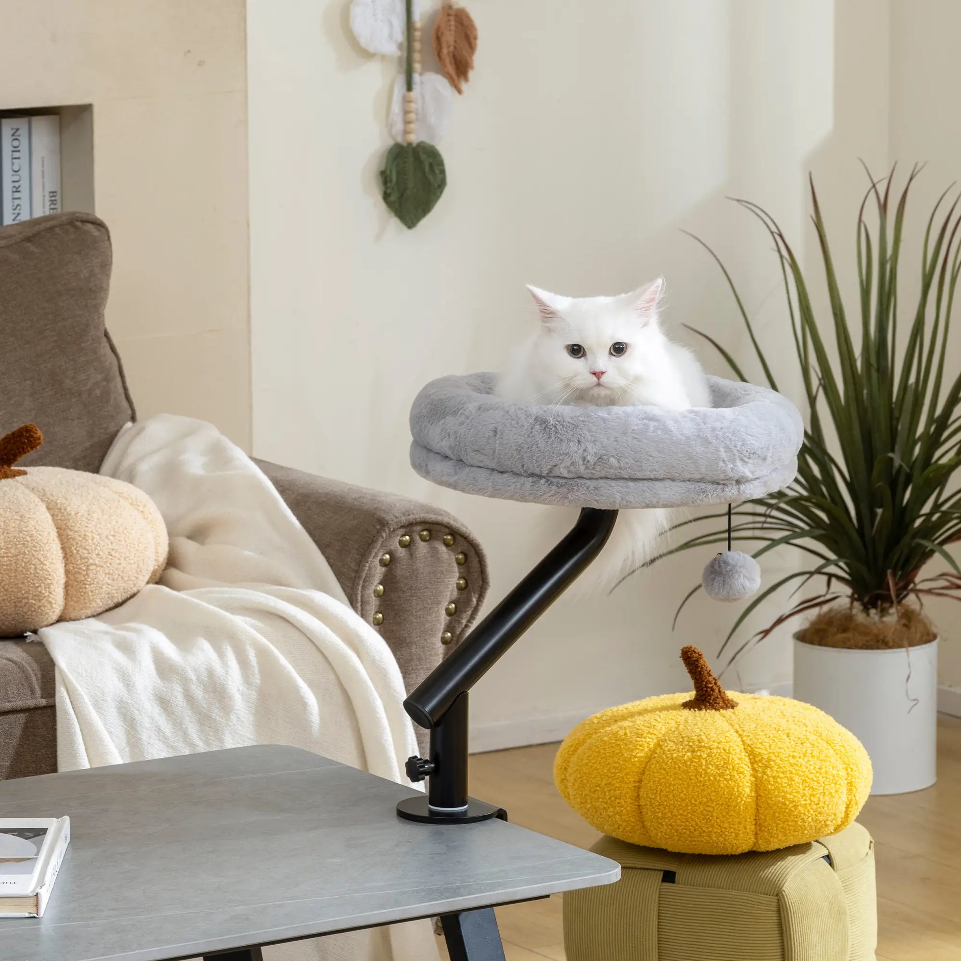 Cat Desk Bed, 360° Rotatable, Adjustable Height, Home Office Work Cat Houses at Gallery Canada