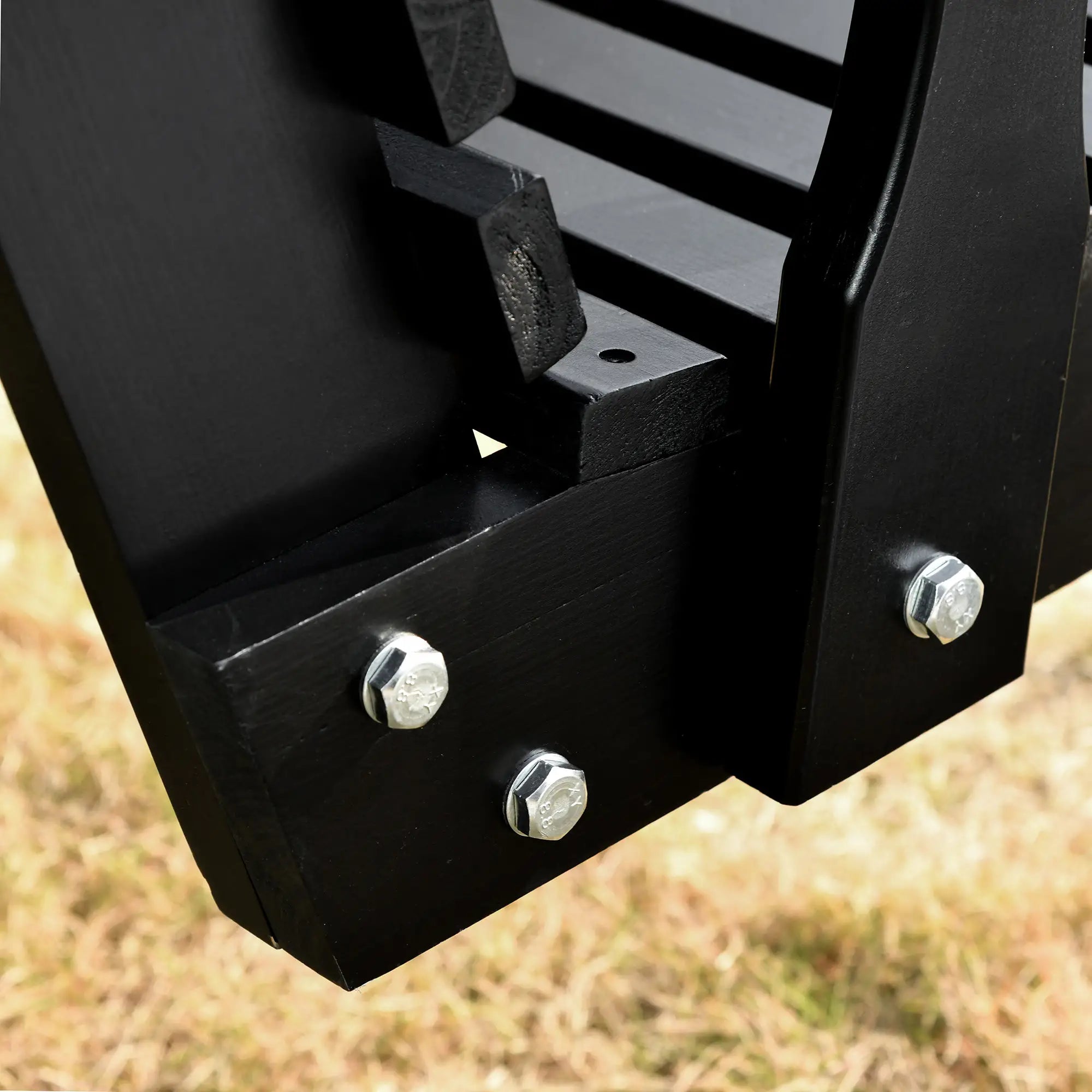 2 Seater Wooden Porch Swing, Outdoor Garden Bench, Black Hanging Porch Swings at Gallery Canada